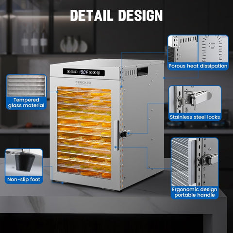 Cercker stainless steel body ensures durability and easy cleaning