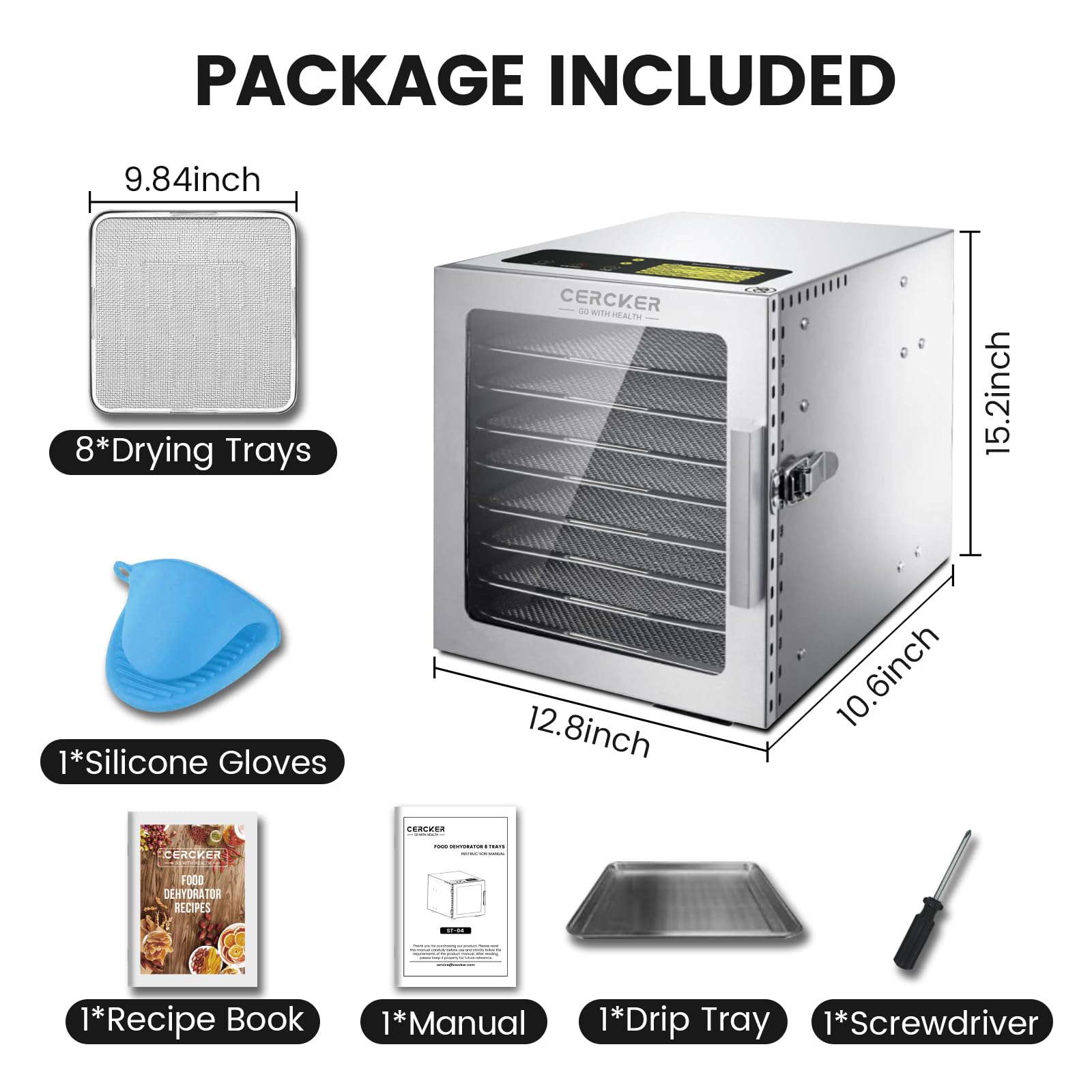 Cercker stainless-steel trays highlighting dishwasher-safe design.