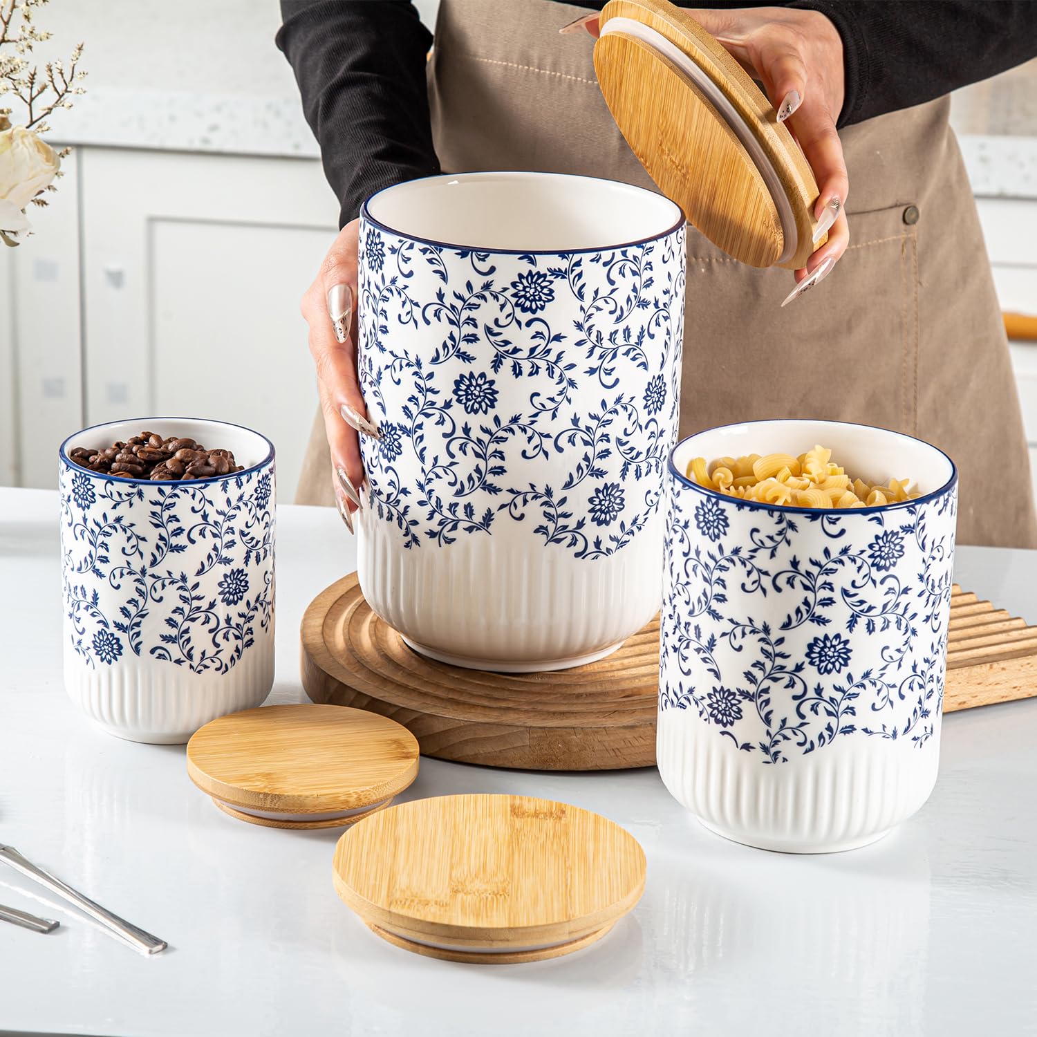 Side view of Cerkik canisters showing airtight lids and compact design.