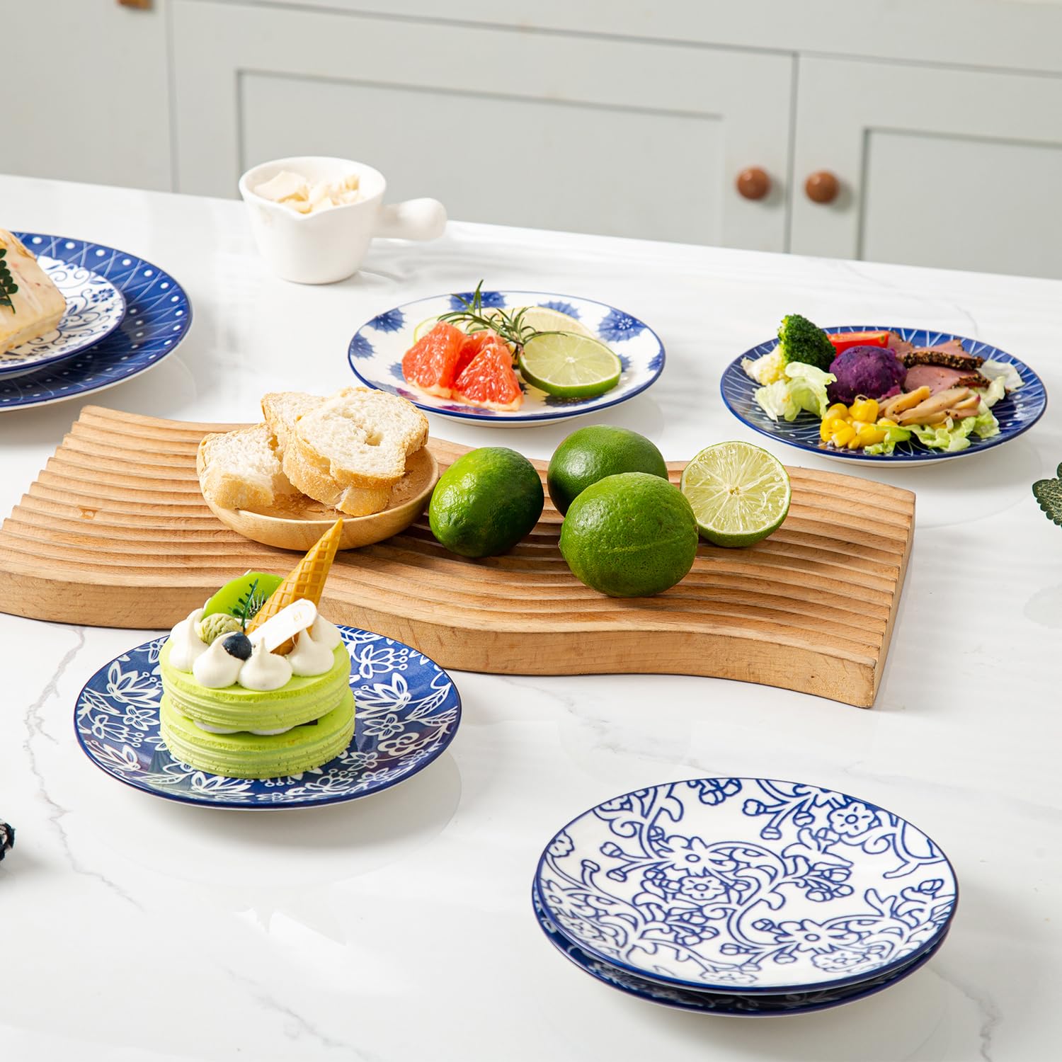 Cerkik Vintage Blue 6-inch appetizer and snack plate for small servings
