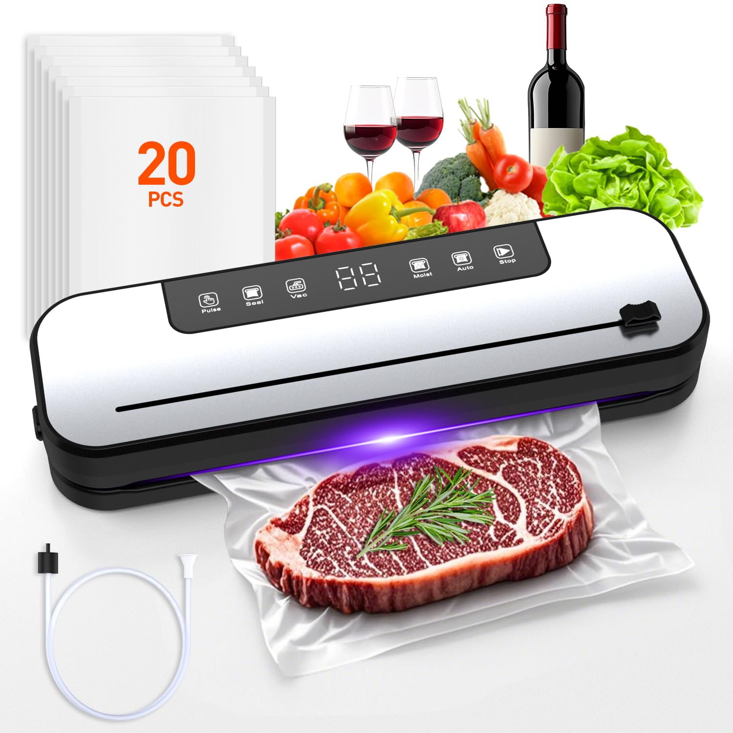 Cerobear vacuum sealer with 75kPa pump for fast preservation of freshness