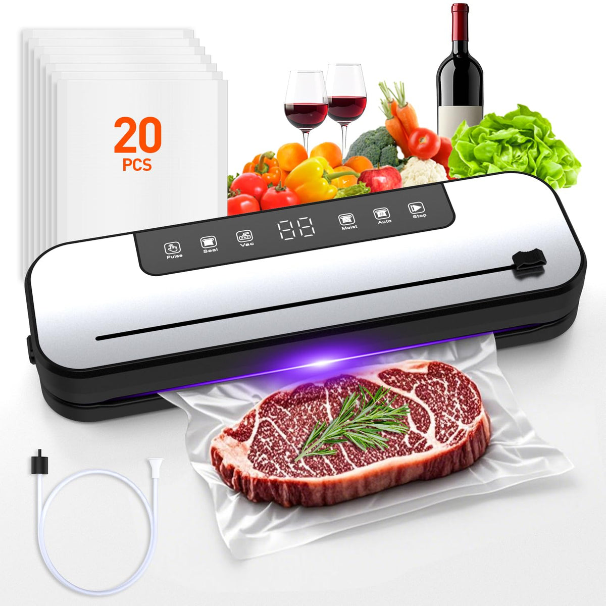 Cerobear vacuum sealer with 75kPa pump for fast preservation of freshness