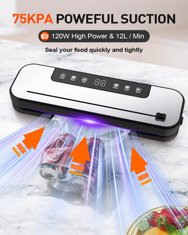 Cerobear vacuum sealer with cutter and countdown display enables precise bag sizing