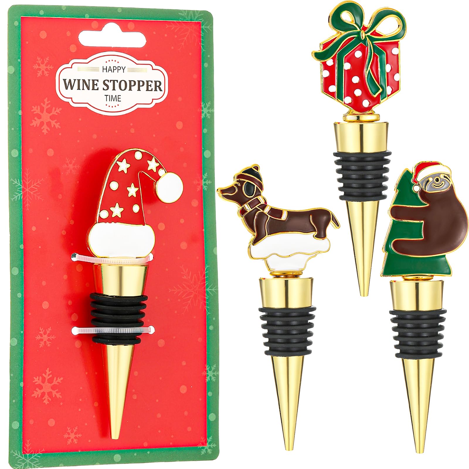 Cesdai Christmas hat wine stopper adds festive flair to any bottle