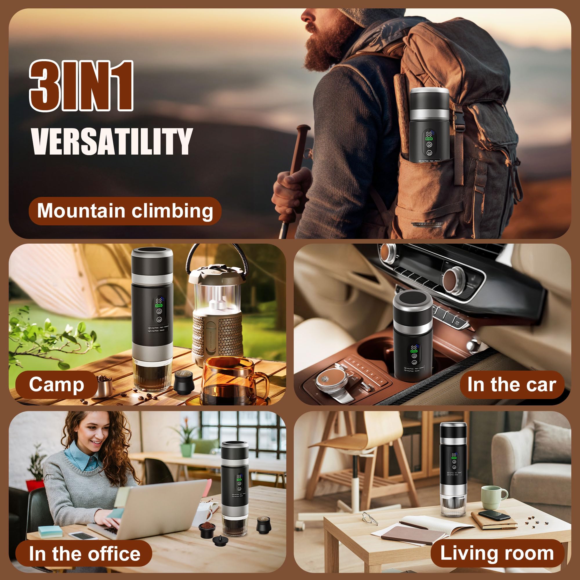 Ceshu espresso brew in 3–4 minutes with 20-bar high pressure for rich flavor.