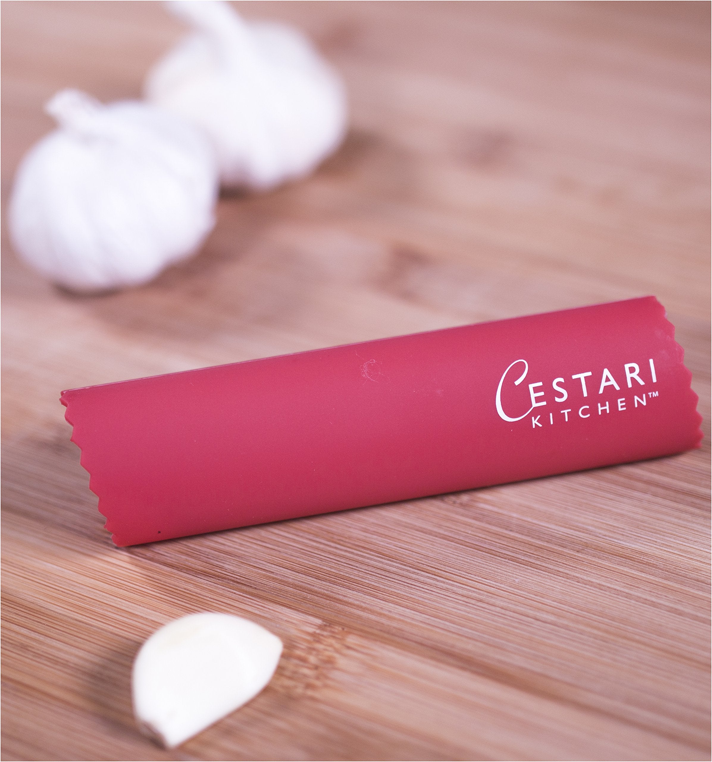 Inside ridges visible to loosen garlic skin during use with Cestari roller