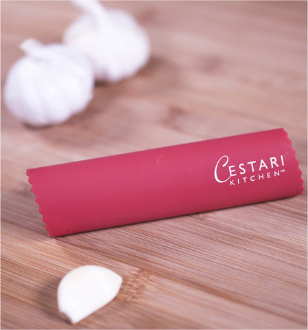 Inside ridges visible to loosen garlic skin during use with Cestari roller