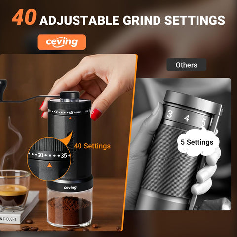 Close-up of 0.05mm click increments on CEVING dial.