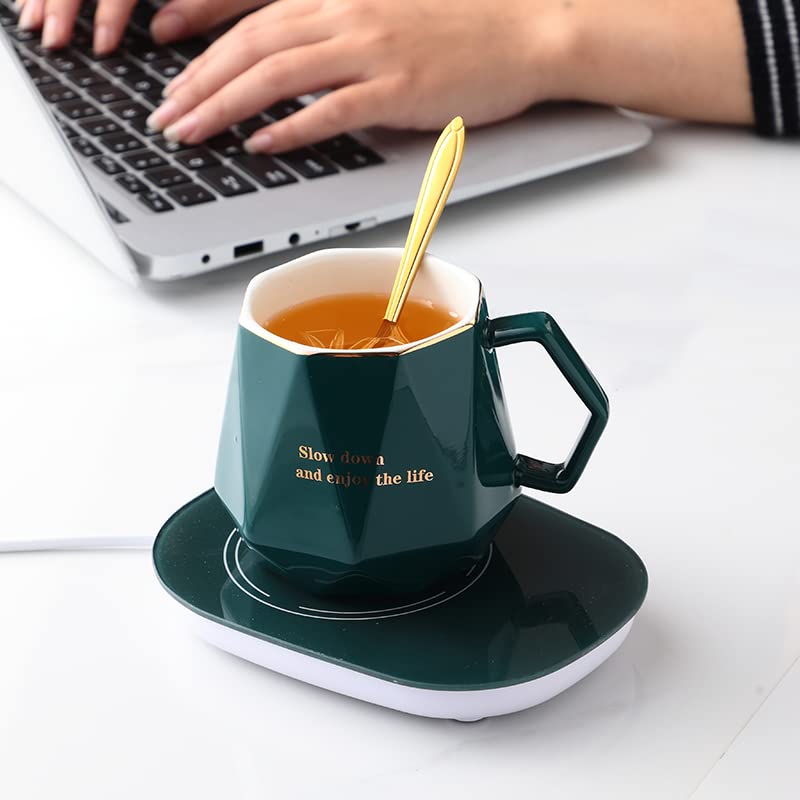 CGHWBEA ceramic diamond mug 13.5oz with crown lid, stylish and easy to clean
