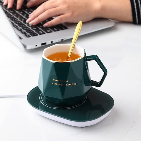 CGHWBEA ceramic diamond mug 13.5oz with crown lid, stylish and easy to clean