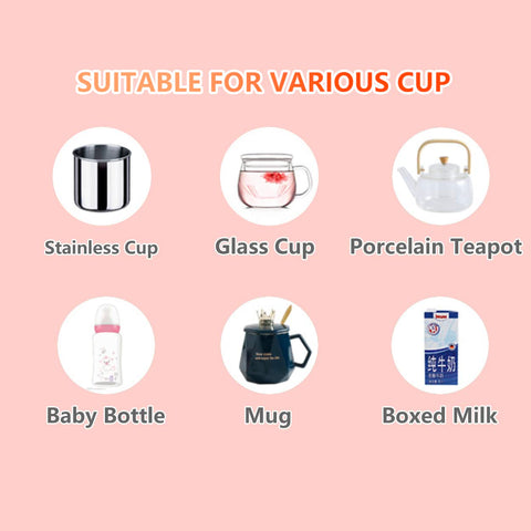 Warmer heats ceramic, glass, and milk bottles for versatile beverages