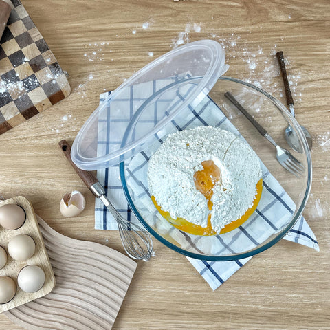 CGNWEEPS large glass mixing bowl oven safe for dough and batters