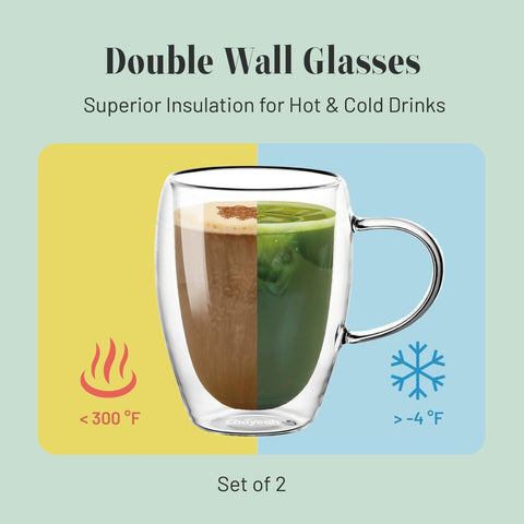 ChaYeah glass with ergonomic handle for a secure grip on hot drinks