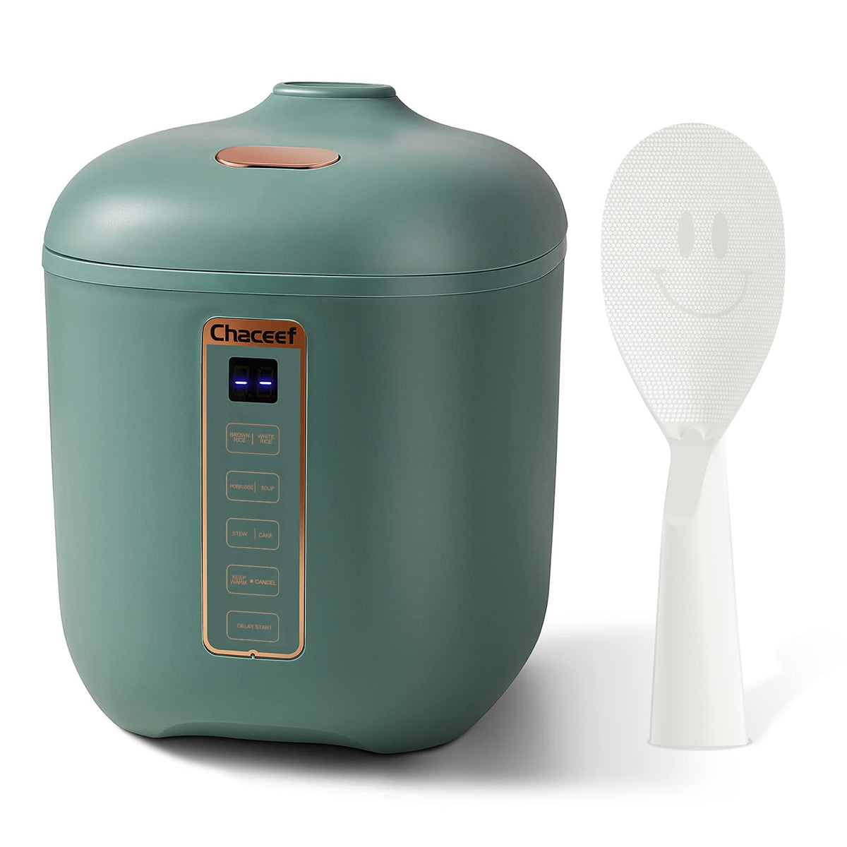 CHACEEF mini rice cooker compact 2-cup capacity for small meals.