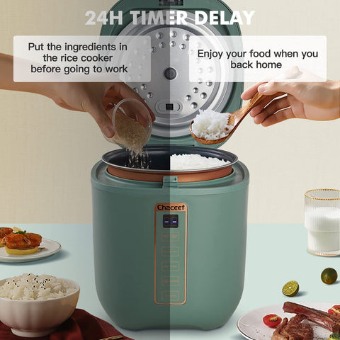 CHACEEF mini rice cooker four temperature curves improve texture.