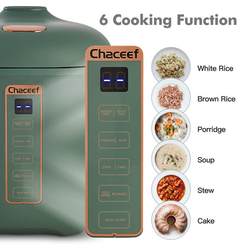 CHACEEF mini rice cooker smart control panel for easy cooking.