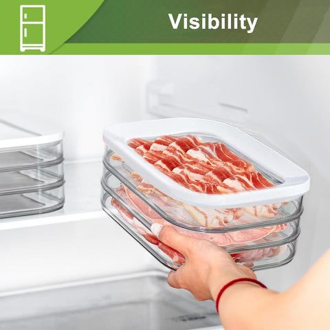 CHACHAE deli container helps fridge organization with easy stacking.