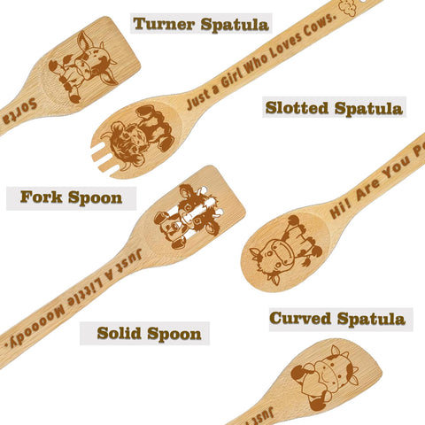 CHACROC bamboo kitchen spoons set ideal for stirring and serving