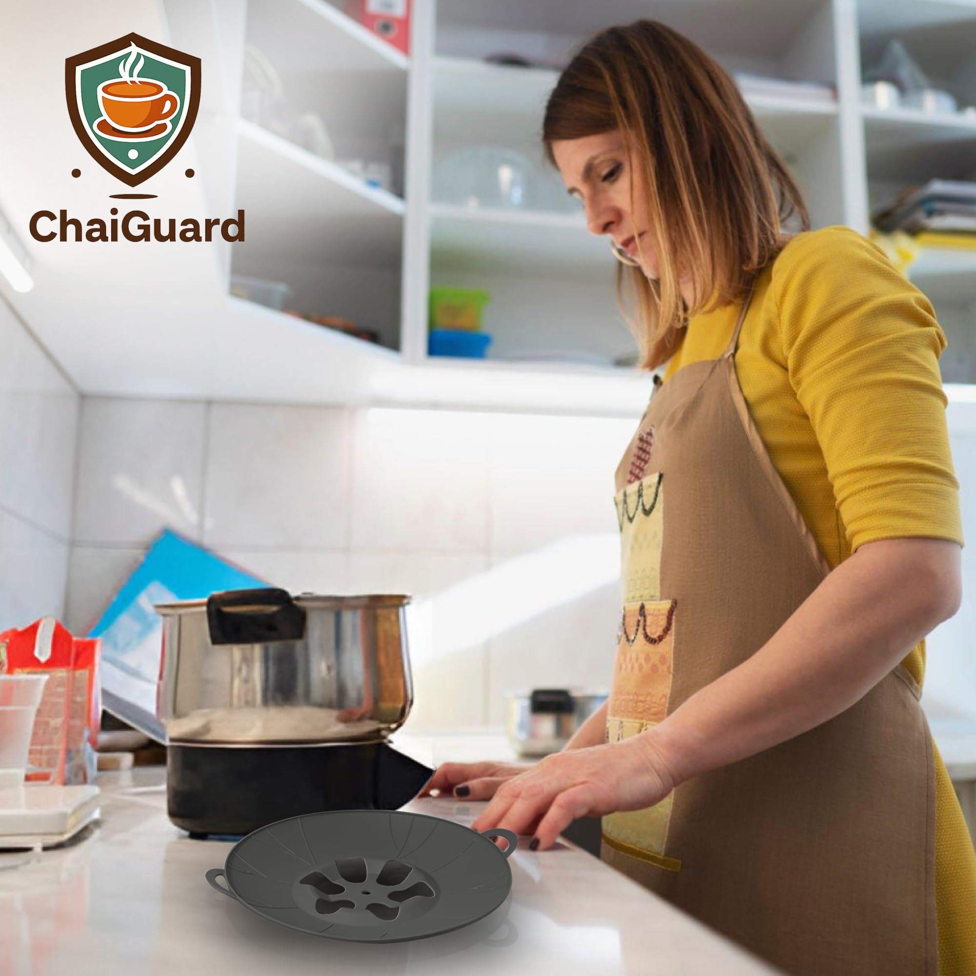 ChaiGuard flower vent releases steam calmly, reducing overflow risk.