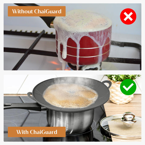 ChaiGuard silicone lid BPA-free for safe contact with hot liquids.