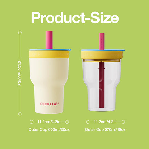 CHAKO LAB insulated bottle hand-held view showing ergonomic grip