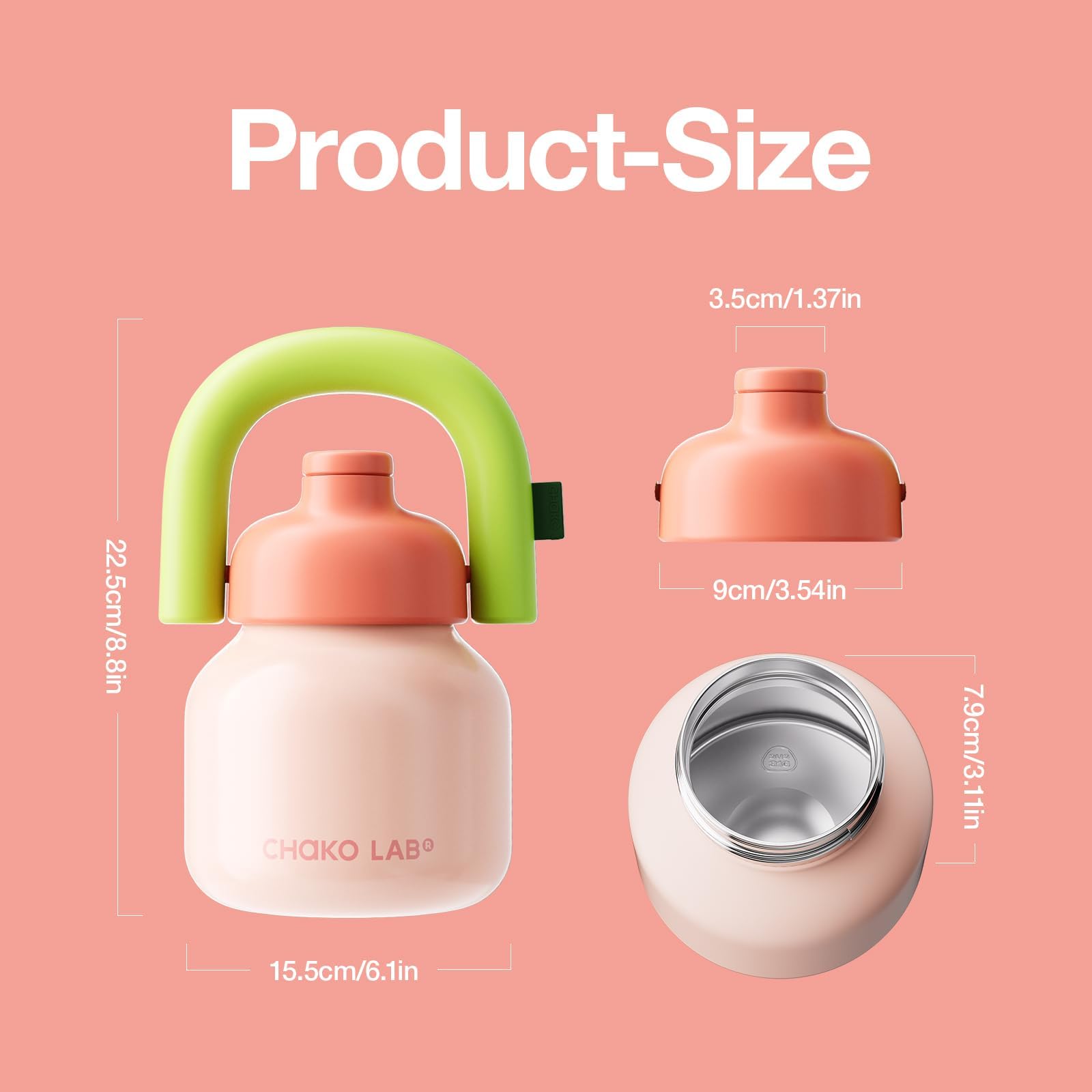 CHAKO LAB water bottle with non-slip bottom stays steady on surfaces