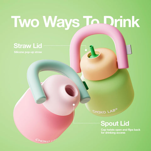 CHAKO LAB water bottle vacuum-insulated keeps cold beverages longer.