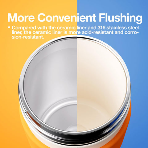 CHAKO LAB stainless steel mug with ceramic interior for clean flavor.