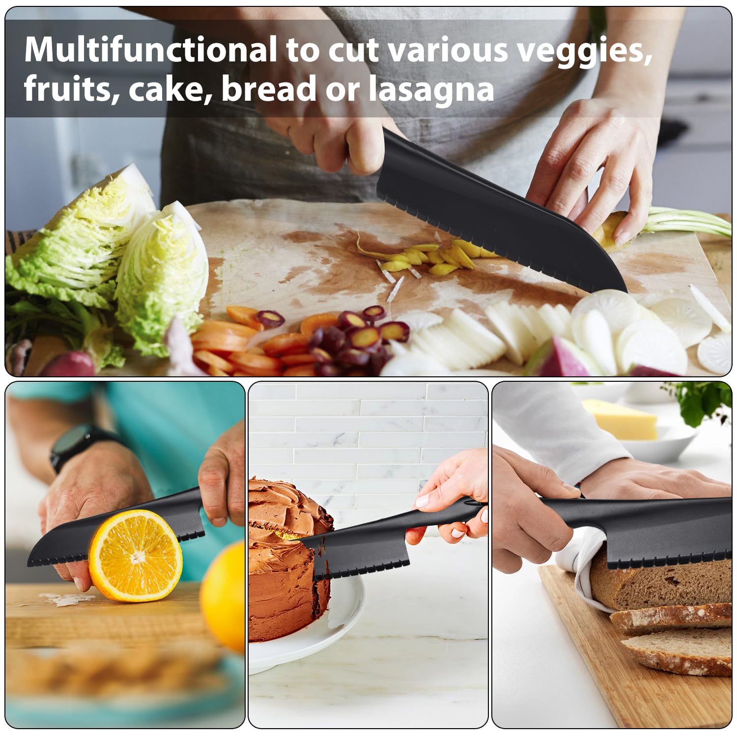 ChaLeeMoo nylon knife cutting brownies without crumbly mess