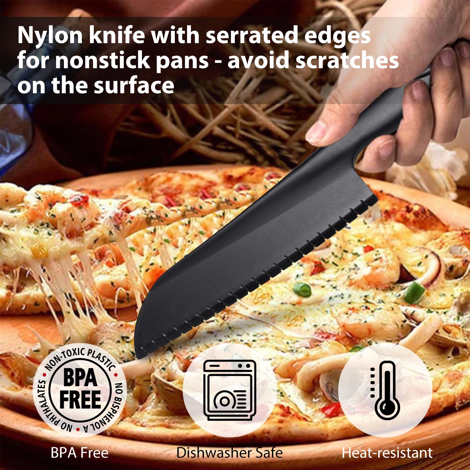 ChaLeeMoo nylon knife slicing cake with smooth, safe motion