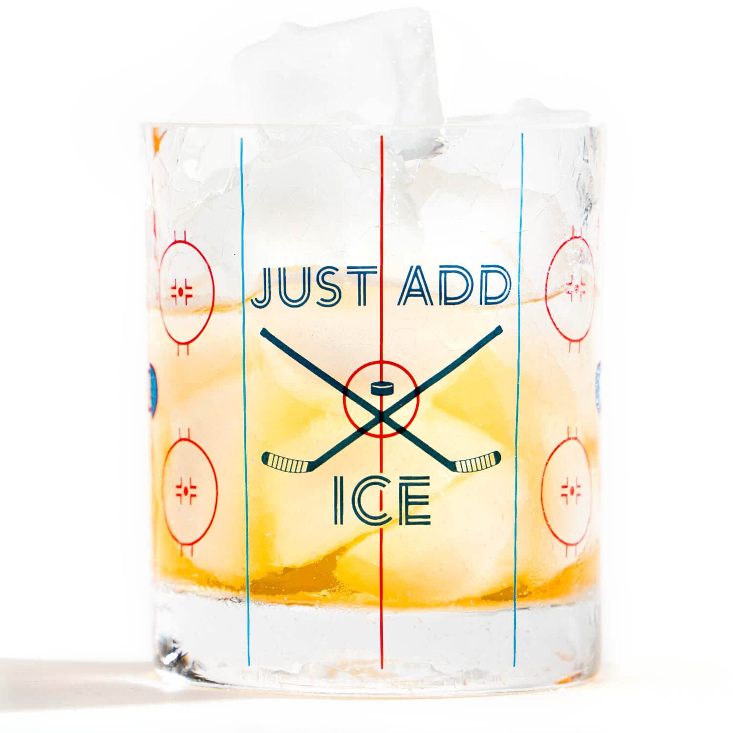 ChalkTalkSPORTS hockey crackle lowball glass for post-game whiskey