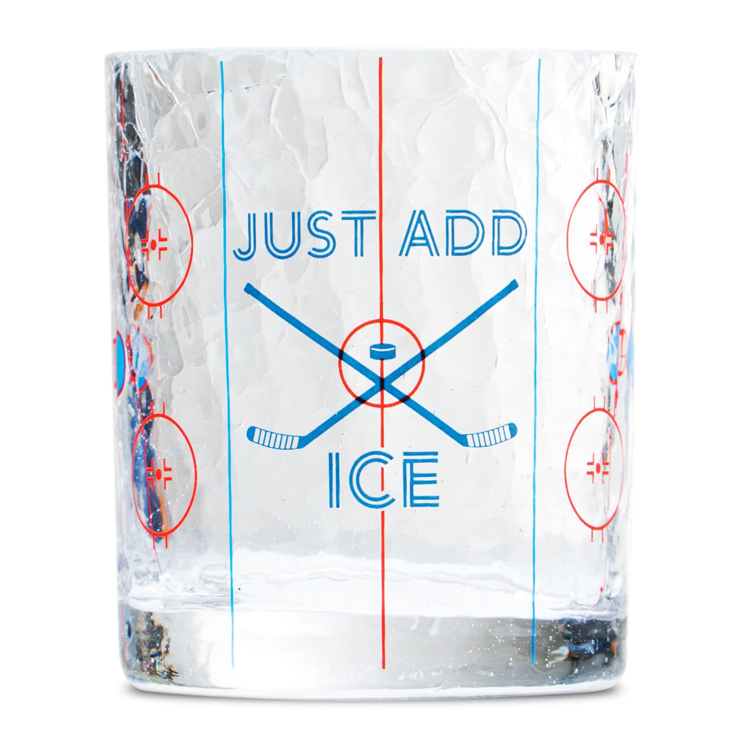 ChalkTalkSPORTS hockey rink design glass adds rally-worthy style to any drink