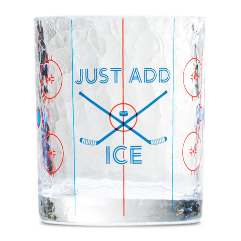 ChalkTalkSPORTS hockey rink design glass adds rally-worthy style to any drink
