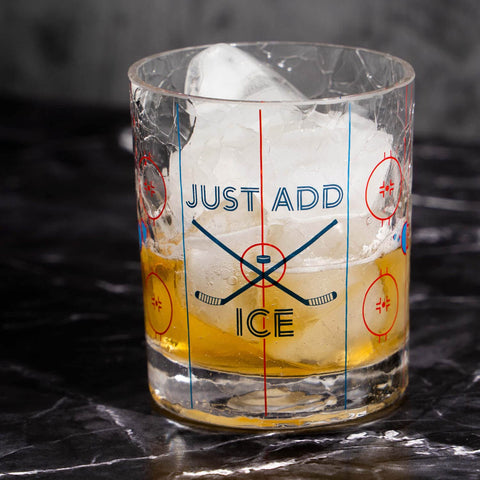 ChalkTalkSPORTS thick-11oz crackle glass offers sturdy feel for celebrations