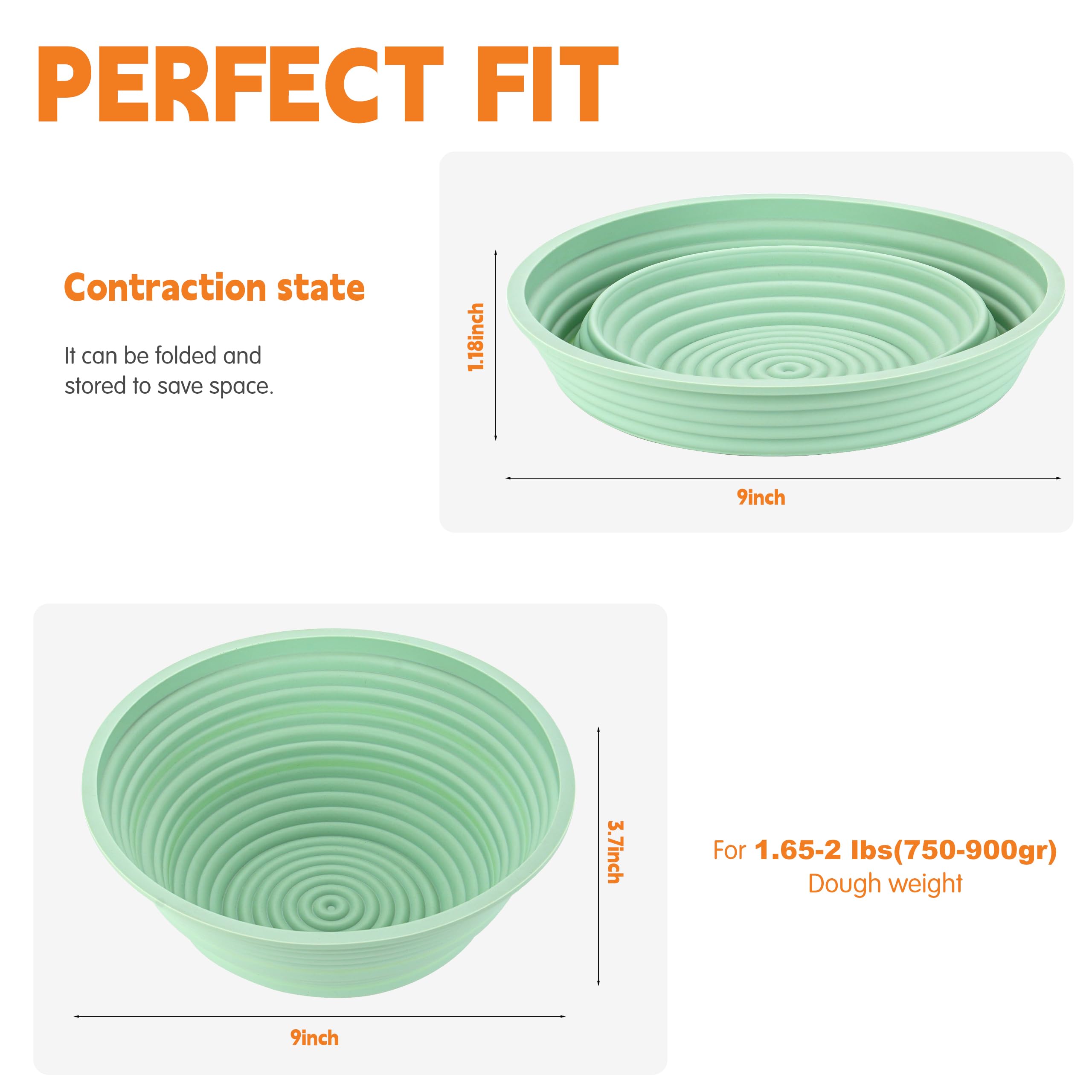 Cham-X silicone banneton basket folded-flat storage saves space
