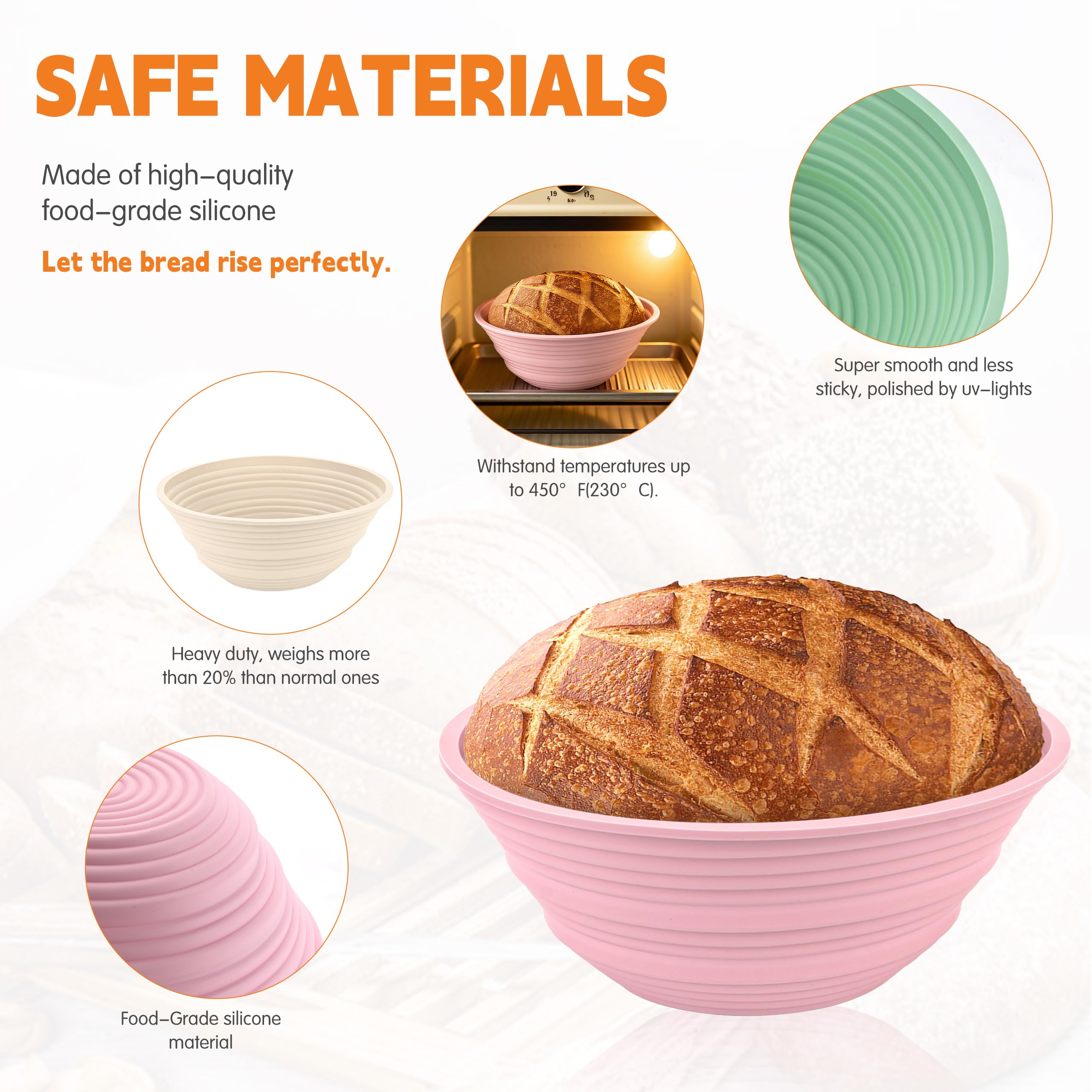 Cham-X silicone banneton basket non-stick surface for easy dough release
