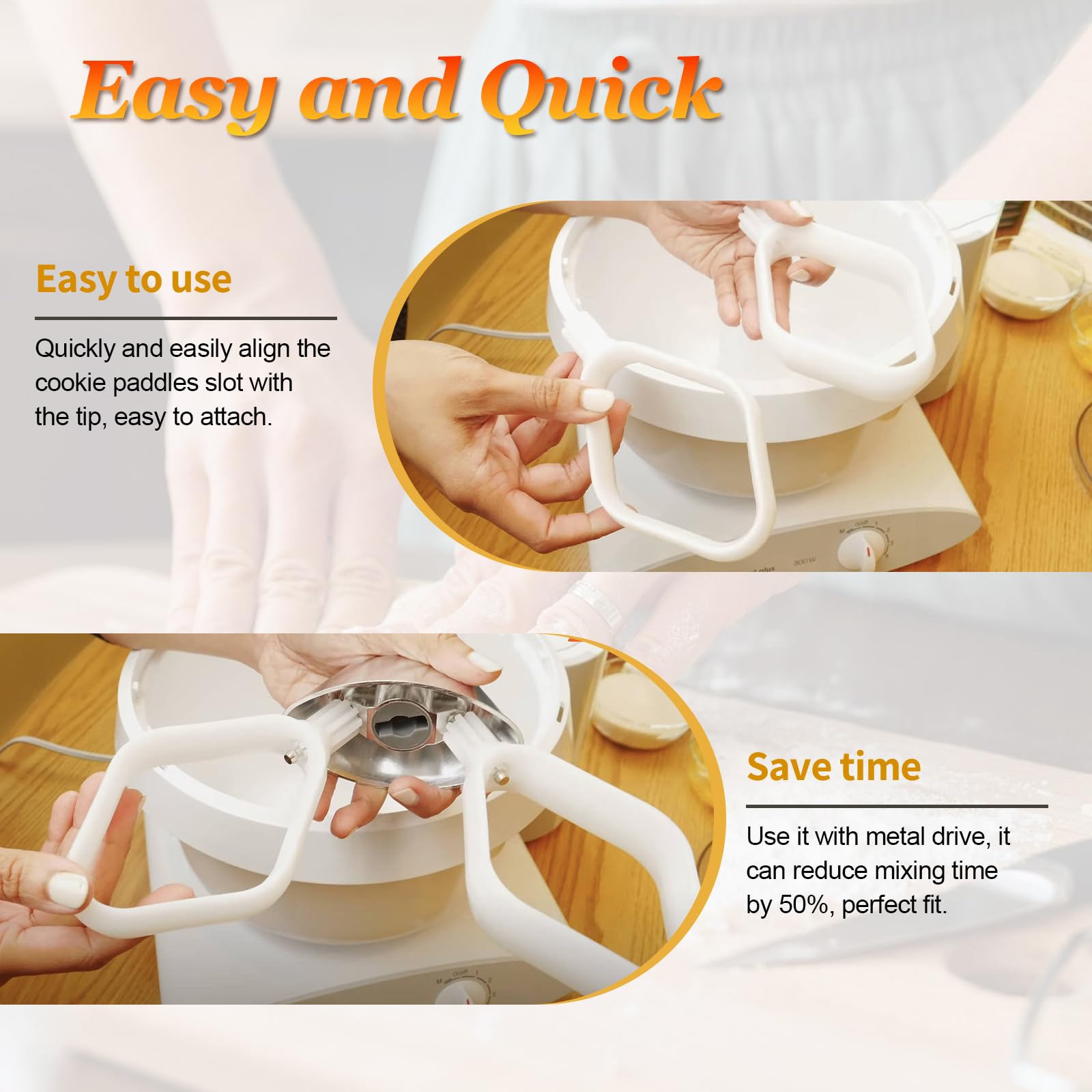 ChangTa cookie paddles feature easy installation on compatible Bo-sch mixers.