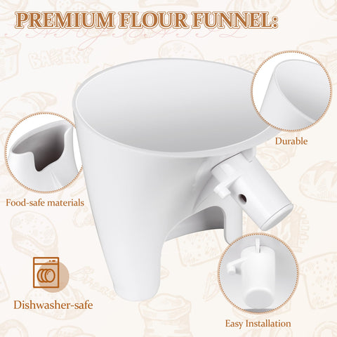 ChangTa flour funnel stores compactly to save kitchen space.