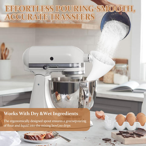 ChangTa flour funnel with stand mixer integration supports precise ingredient transfer.