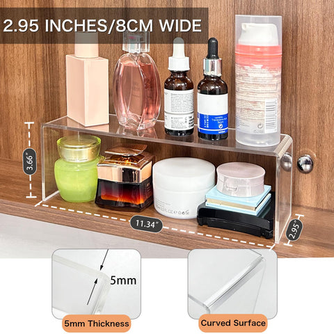 CHANNICORNER narrow-width shelves fit slim medicine cabinets for efficient use of space.