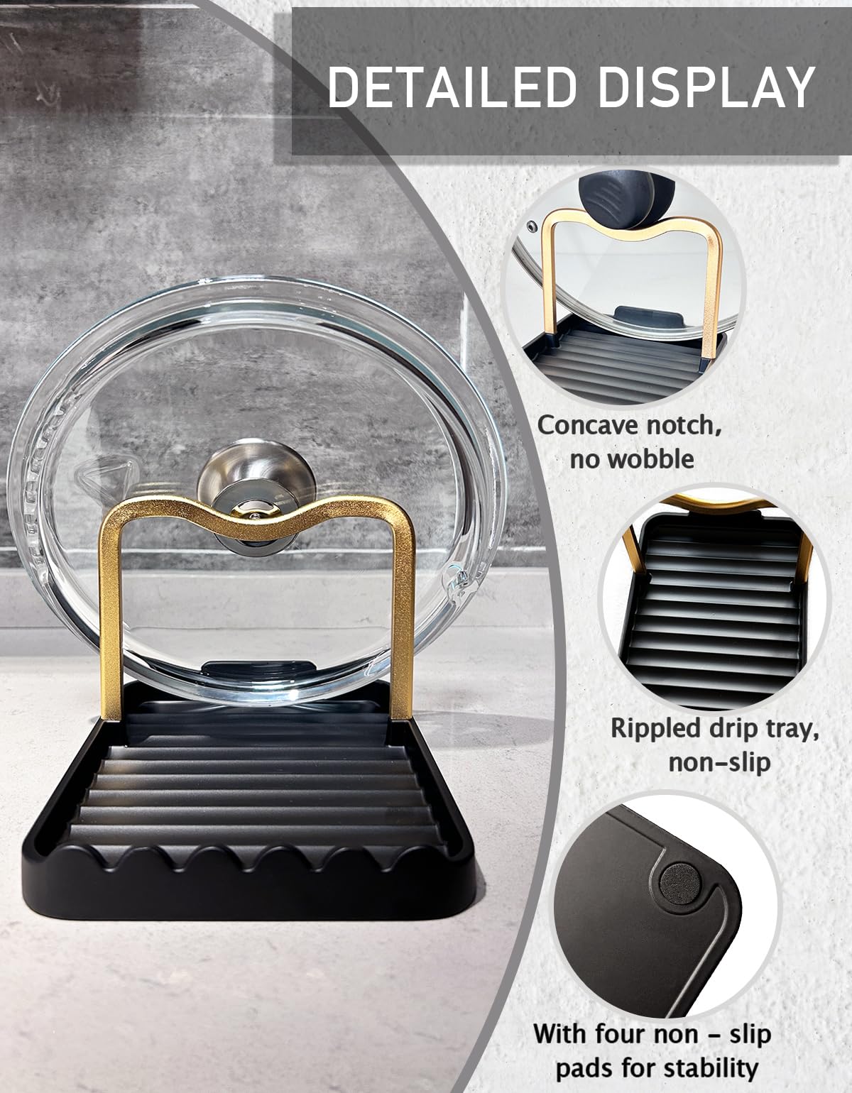CHANNICORNER spoon rest on stovetop with lid held securely during cooking
