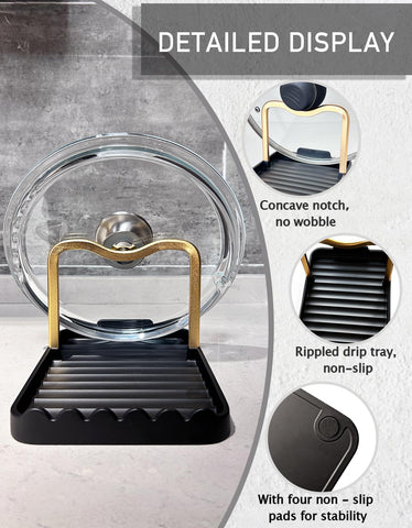 CHANNICORNER spoon rest on stovetop with lid held securely during cooking