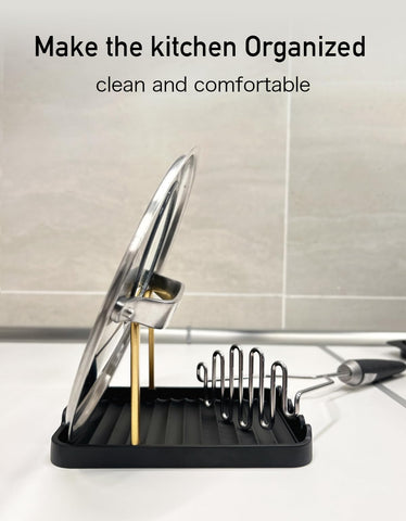 CHANNICORNER spoon rest with weighted base prevents tipping while stirring