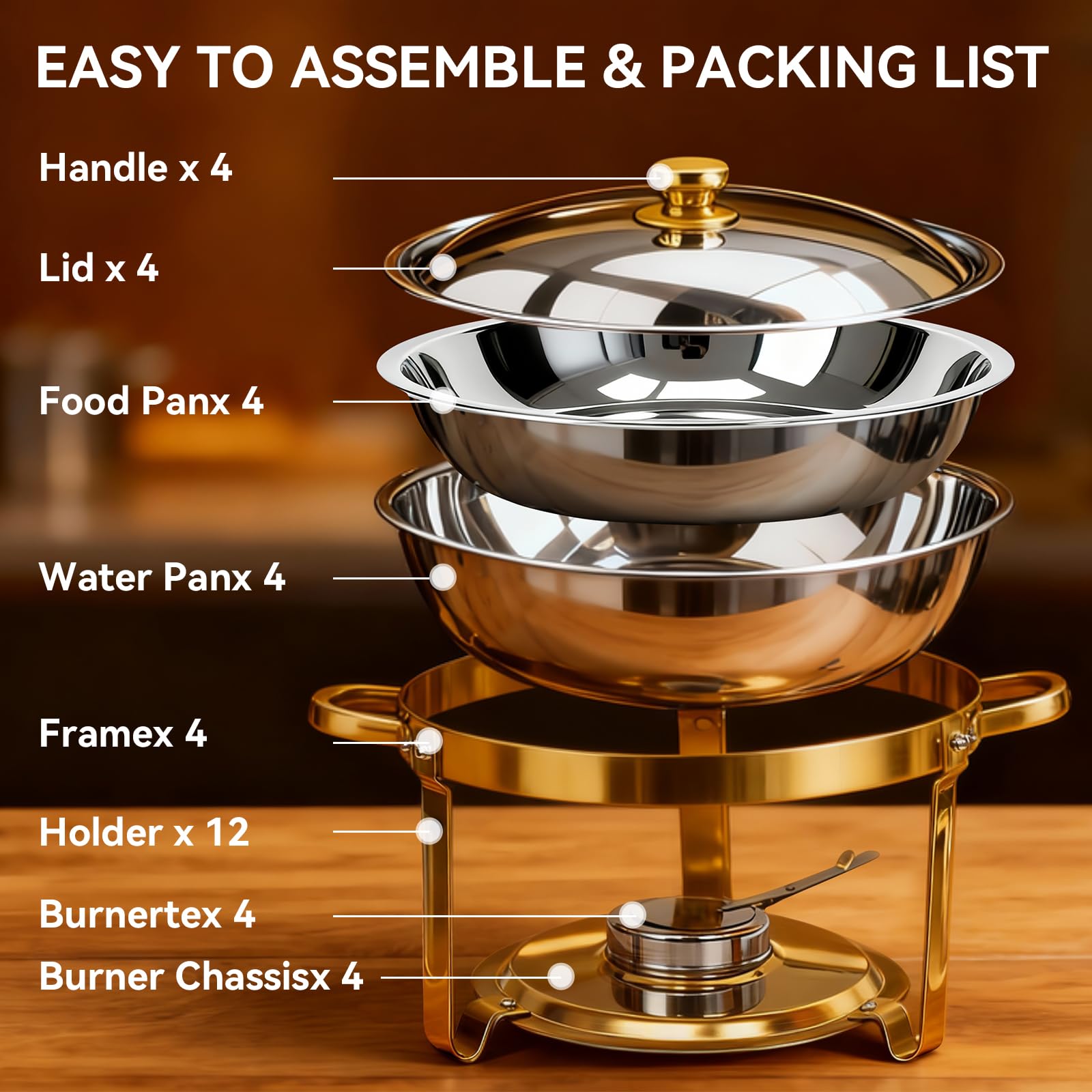 Charcofire chafing dish easy-assembly for quick setup