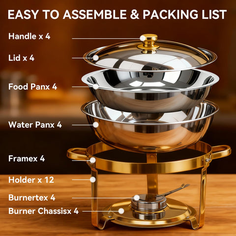 Charcofire chafing dish easy-assembly for quick setup