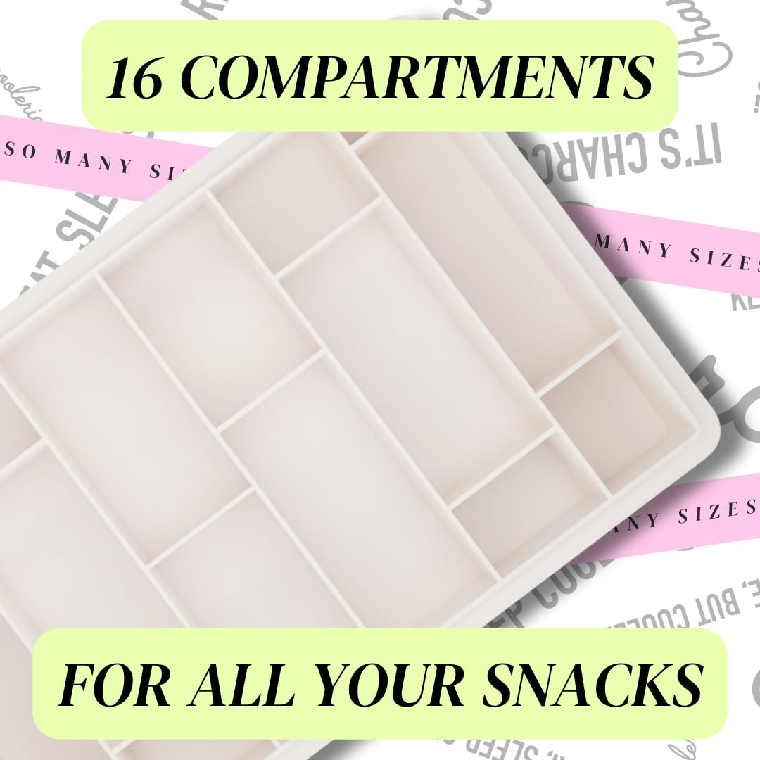 Charcoolerie 16-compartments-open shows varied snack sections