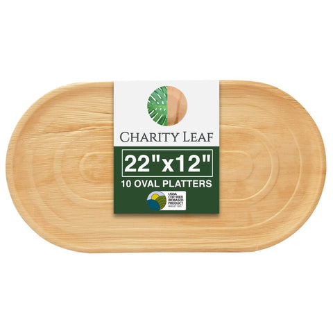 Charity Leaf palm leaf tray close-up showing sturdy center for heavy meals