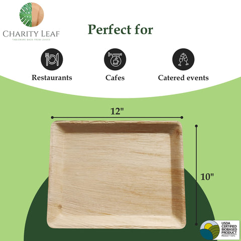 Charity Leaf wedding dinnerware tray ideal for upscale receptions