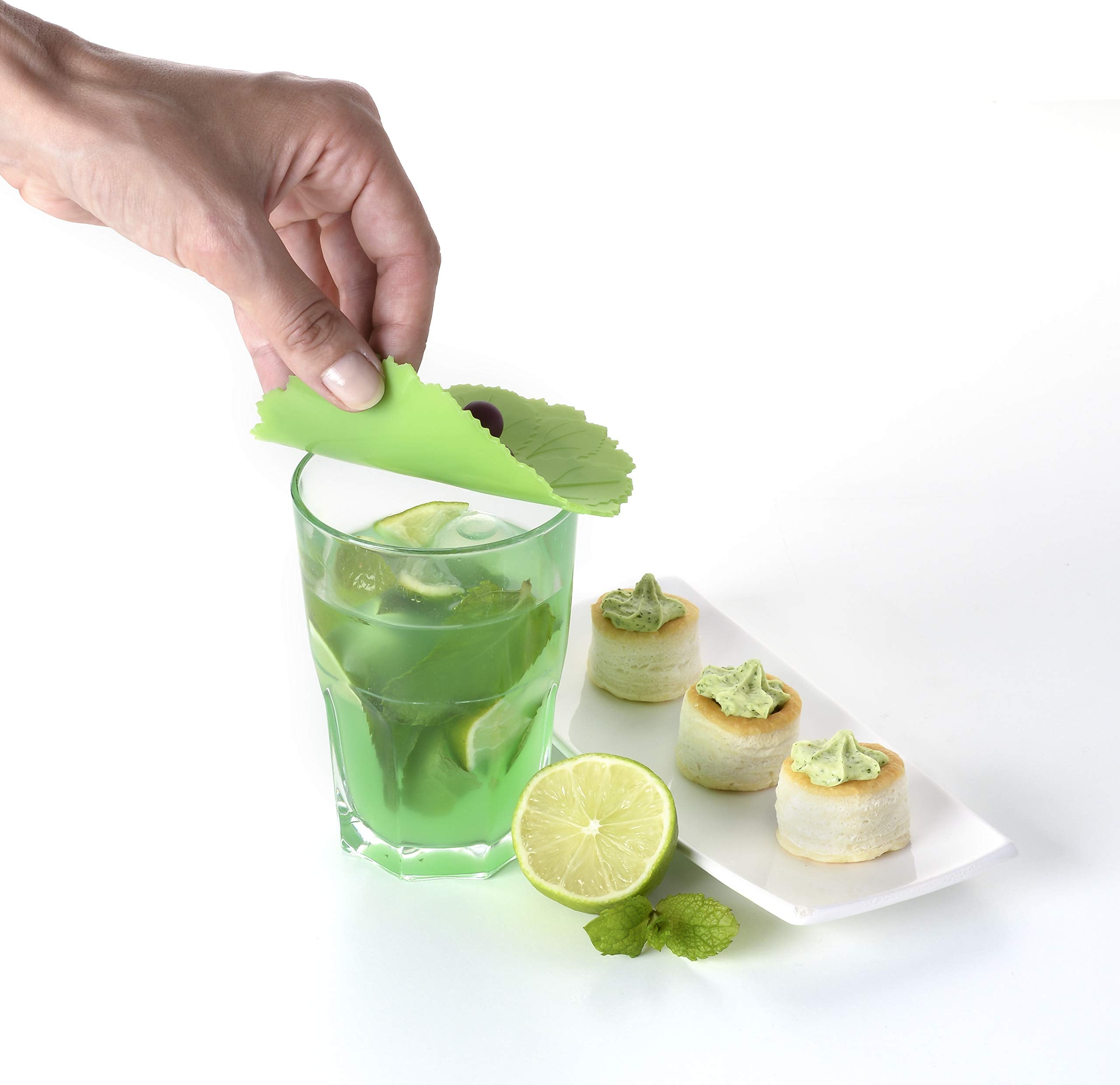 Charles Viancin Grape Drink Cover on stemmed glass creates airtight seal.
