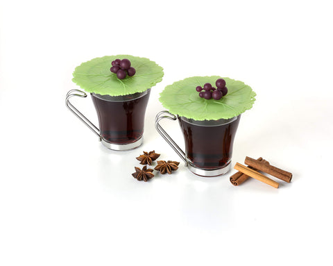 Charles Viancin Grape Drink Cover stacked for compact storage.